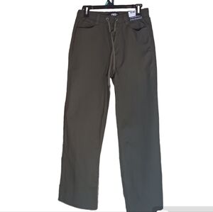 REWASH Wide Leg Pants Classic Elastic Waist Easy Pull-on 5 Pockets Green Small